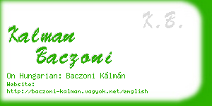 kalman baczoni business card